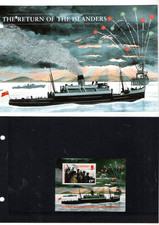 1995 ALDERNEY - RETURN OF THE ISLANDERS - PHONE CARD & M/S PRES. PACK V6