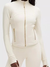 LULULEMON Define Cropped Jacket Nulu Light Ivory/ Gold 0 2 4 6 8 10 12 14 NWT