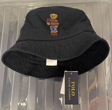 Polo Ralph Lauren Polo Bear Bucket Hat Black Cotton Mens L/XL New With Tags