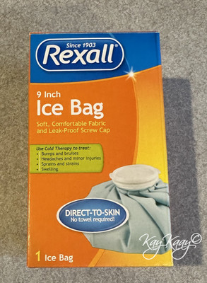 NIB Rexall 9'' Fabric Ice Bag Leak Proof Direct-to-Skin Cold Therapy