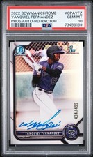Yanquiel Fernandez 2022 1st Bowman Chrome Auto Refractor /499 PSA 10 Yankees