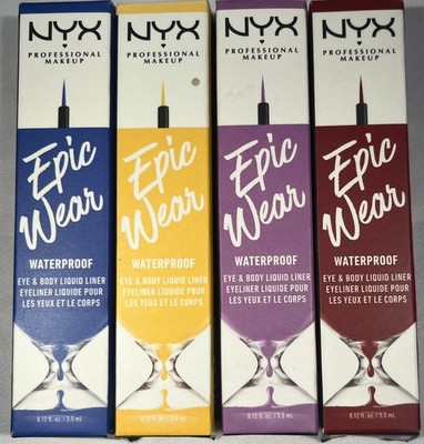 NYX Epic Wear Waterproof Eye & Body Liquid Liner, 0.12 oz - CHOOSE SHADE!