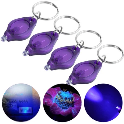 20PCS Mini Schlüsselanhänger Fackeln EDC Taschenlampe UV Schlüsselanhänger LED