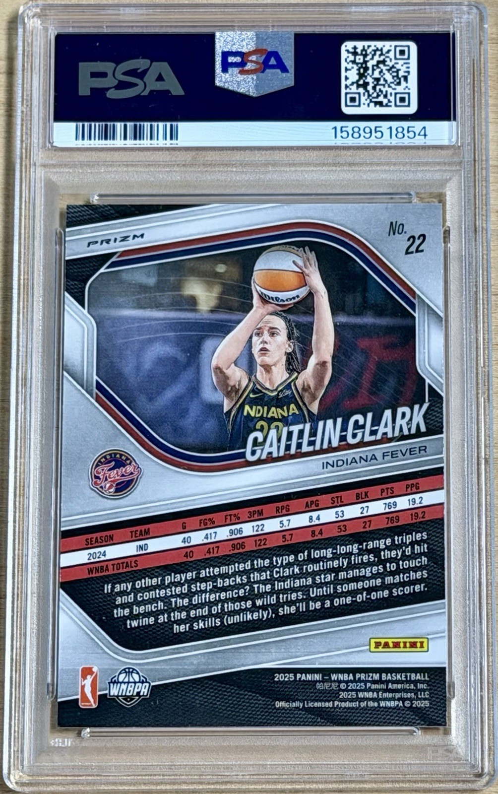 2025 Panini Prizm WNBA Caitlin Clark Blue Velocity #22 Fever - PSA 10 Gem 💎 view 2
