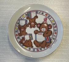 Vintage Teddy Bears Baby Birth Plate Nursery Keepsake Unused