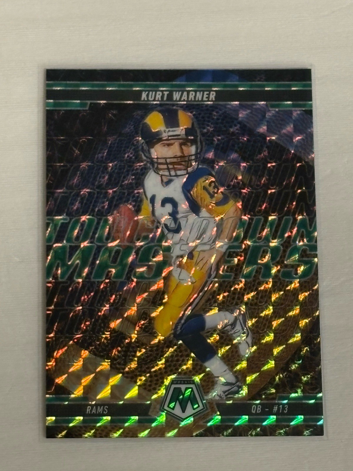 2025 Panini Mosaic - Touchdown Masters Kurt Warner #19 Mosaic Prizm