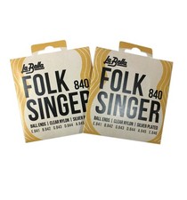 La Bella Folk Singer Guitar Strings 2 Sets Clear Nylon Silver Plated 840