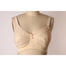1970s Beige Skin Tone Floral Lace Inflatable Bra by Fredericks of Hollywood-36B