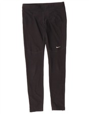NIKE Womens Leggings UK 10 Small Black Polyester IO10
