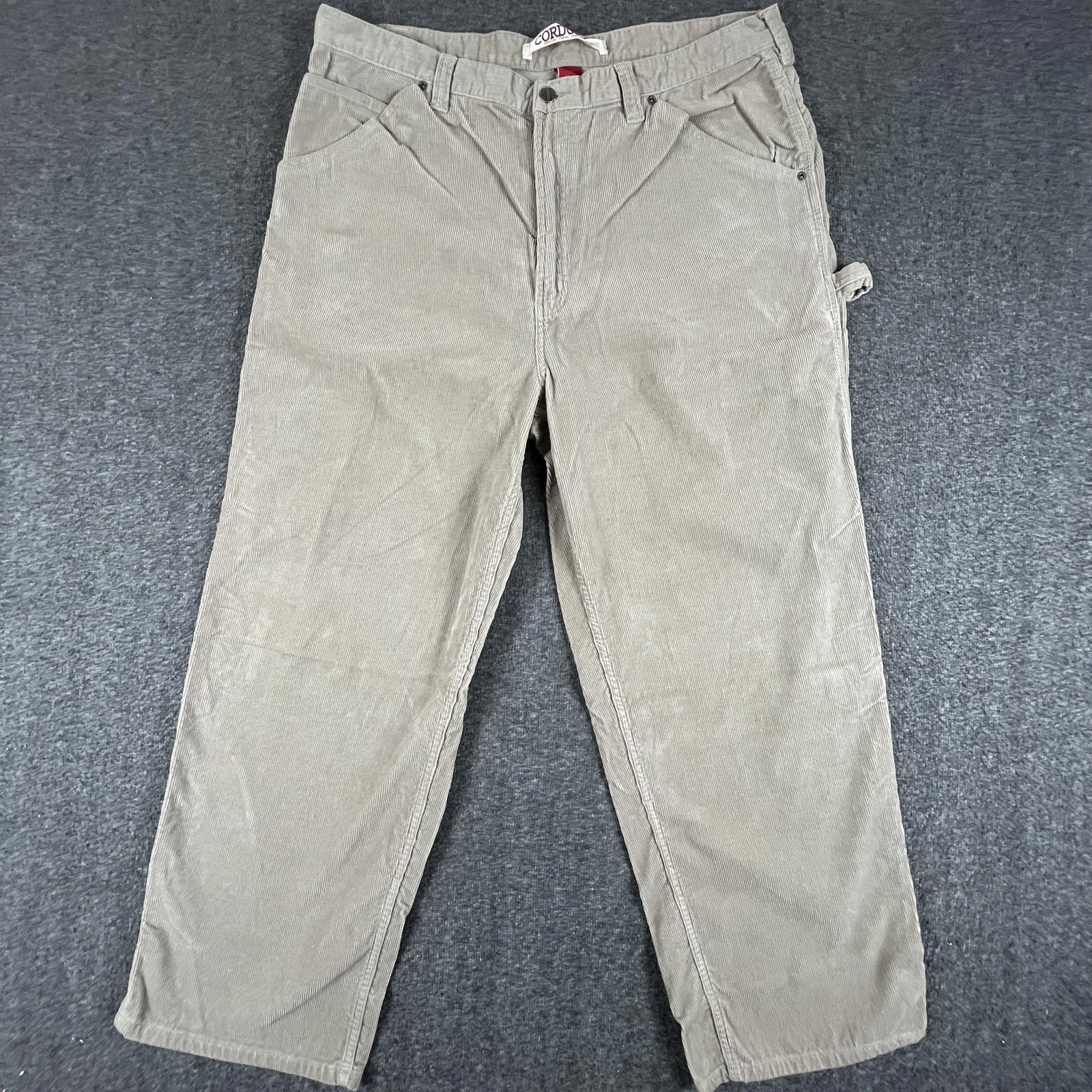 Sonoma Pants Mens 38x30 Beige Corduroy Carpenter Relaxed Workwear Casual Utility
