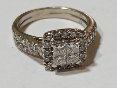 Forever Diamond Zales 14K White Gold Filigree 1.50 ctw Diamond Sz 6 Ring 5g