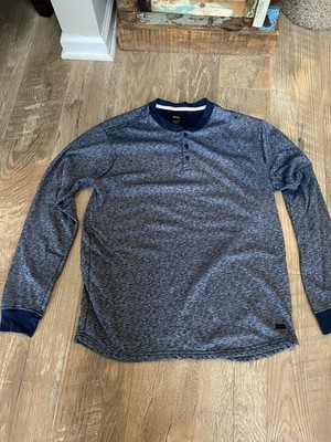 RVCA Long Sleeve Lavish Henley Shirt Men's XL Slim Fit Heather Blue