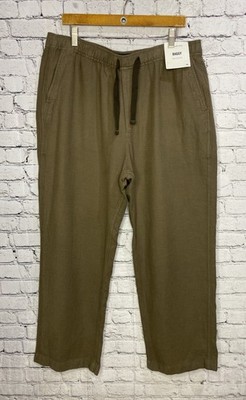 Abercrombie & Fitch Baggy Breezy Pull-On Pants Cotton Linen Relaxed Coastal XL