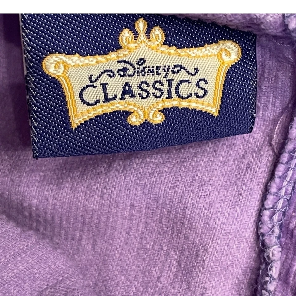 Vtg Disney Classics Cinderella Dress Girls 6/6X Purple Embroidered Corduroy Y2K - Image 4 of 4