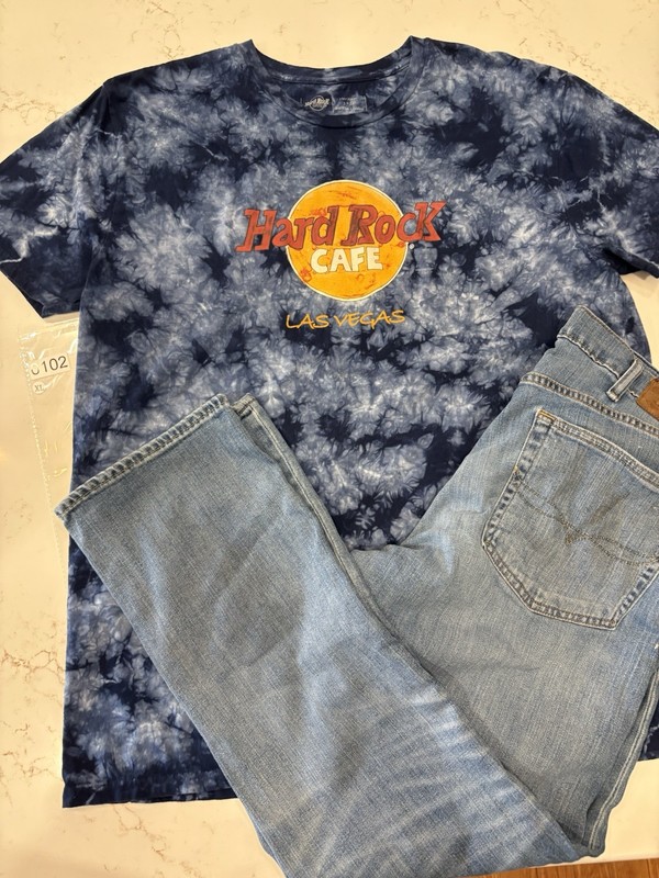 Hard Rock Cafe Las Vegas Blue Tie-Dye T-Shirt Men's Size XL