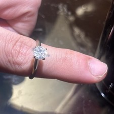 1 Ct Round Cut Natural Diamond Solitaire Engagement Ring 14k Solid White Gold