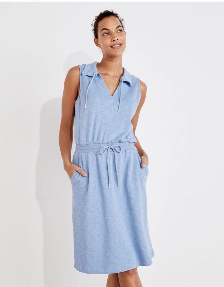 Vestido Haven Well Within XS Azul Terry Francés Ocio Bolsillos Vacaciones Playa Foto 3 de 4