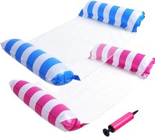 Enjoy Pool Time with 2 Pack Inflatable Pool Floats- Water Hammock & Lounge Chai
