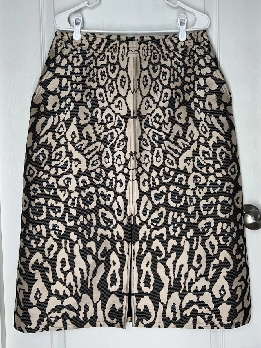 Jupe TEMPERLEY LONDON – Brocart Jacquard Bleu Clair – Taille UK 8 / FR 36 – Évasée – Neuf Sans étiquettes