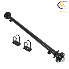 3500 lbs Axle Complete 5 lug w/ U Bolt Kit For Boat Trailer Cargo RV Camper Axle