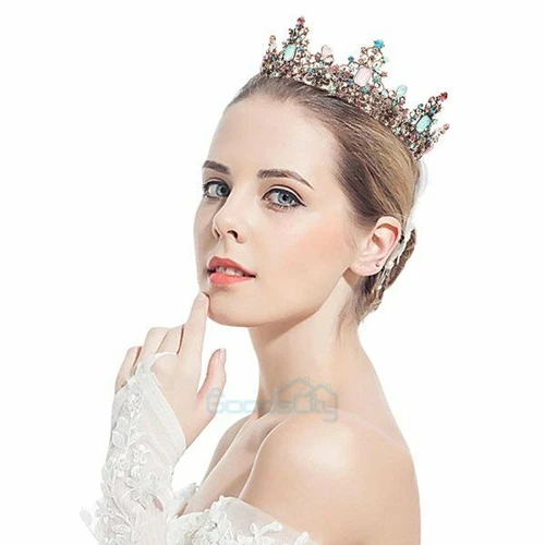 Coronas Tiaras Cristal Perla Novia Boda Corona para Mujer Princesa Tiara - Imagen 40 de 76