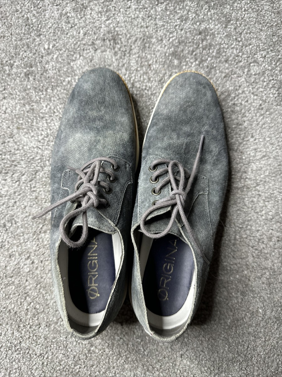 Cole Haan Original Grand Mens Sz 8 Gray Suede Oxford Shoes  display picture 3