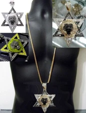Star Of David Jewish Lion Pendant Hip Hop Rap Style Chunky Necklace Franco Chain