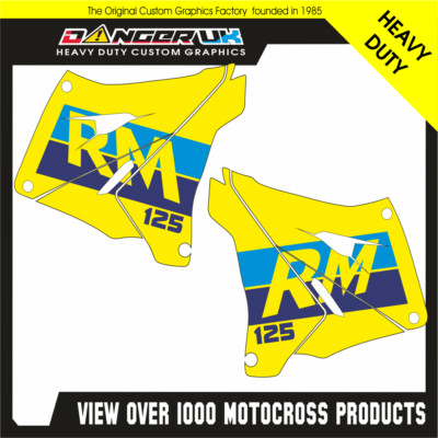 SUZUKI RM 125 2001 - 2008 RESTYLE MOTOCROSS RAD SCOOP GRAFIK-AUFKLEBER RETRO