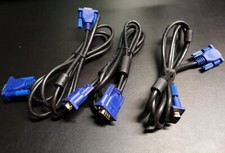 Lot Of 3 - 6 FT 15 PIN VGA Monitor Male to Male Cable Cord for TV and PC monitor