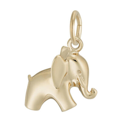 10K oder 14K Gold Baby Elefant Charm von Rembrandt