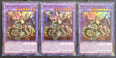 YUGIOH 3x Predaplant Dragostapelia RA01-EN027 Super Rare NM