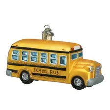 Old World Christmas SCHOOL BUS (46007) Glass Ornament w/OWC Box