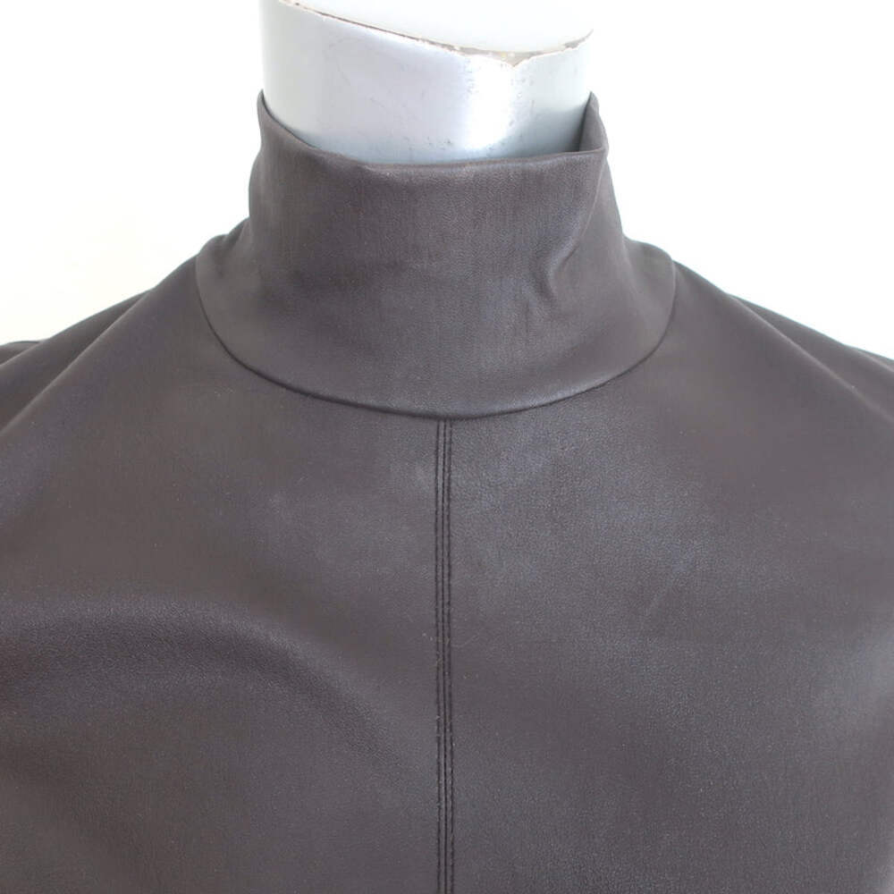 Helmut Lang Leather Turtleneck Mini Dress Dark Brown Size 6 | eBay