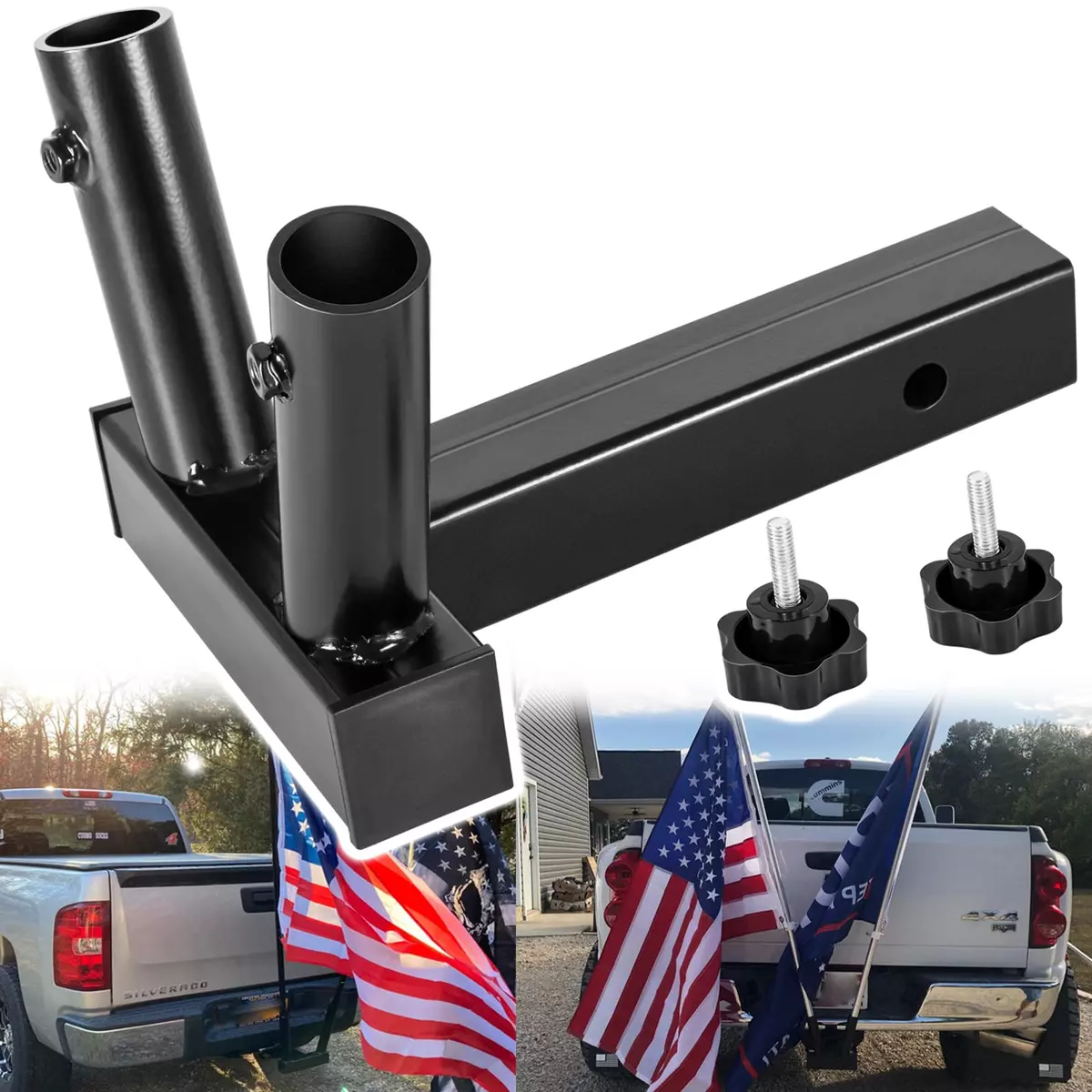 Tow hitch flag online mount