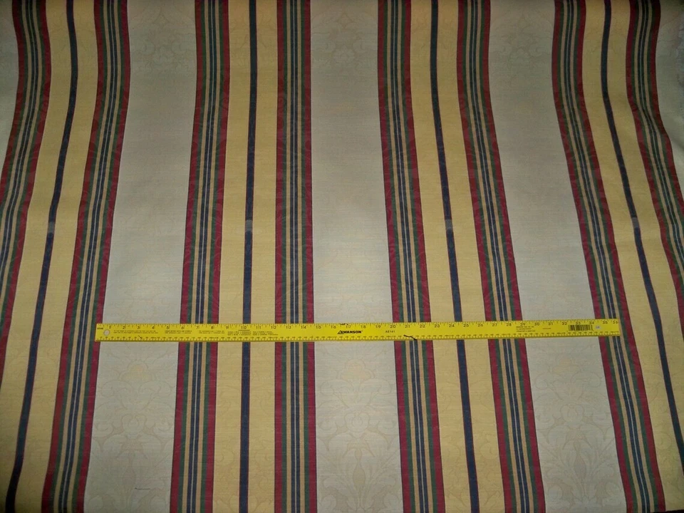 TELA DE TAPICERÍA A RAYAS KRAVET DESIGN LOVETT LOTUS DAMSK 13 YARDAS MULTI Foto 4 de 4