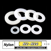Rondelle In Nylon Forma A Rondella Piatta In Plastica M2,M3,M4,M5,M6,M8,M10,M12, - M24 DIN125
