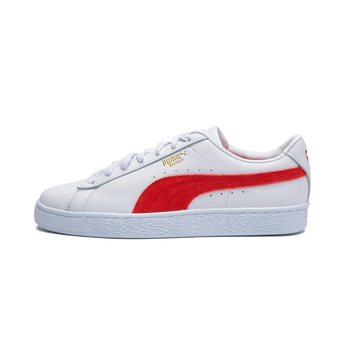 PUMA Basket Classic 75Y White Red 394338 01 Mens Shoes Sneakers Expedited