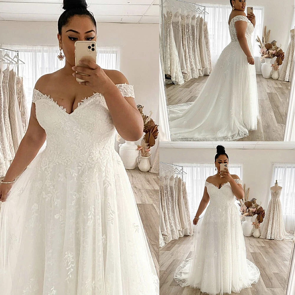 a line wedding dresses plus size