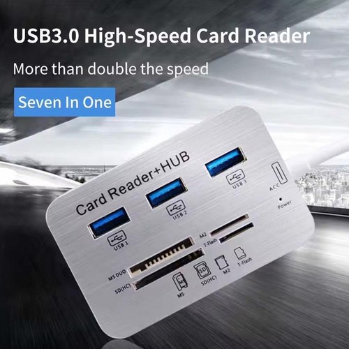 All-in-one USB 3.0 HUB Card Reader Combo TF Memory Card Reader L4X8 - Afbeelding 4 van 14