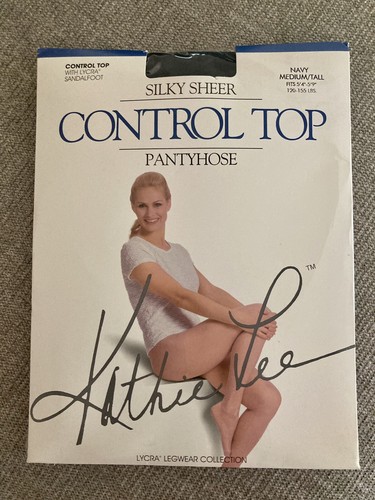 Kathie Lee SILKY SHEER CONTROL TOP PANTYHOSE - Medium/Tall Navy
