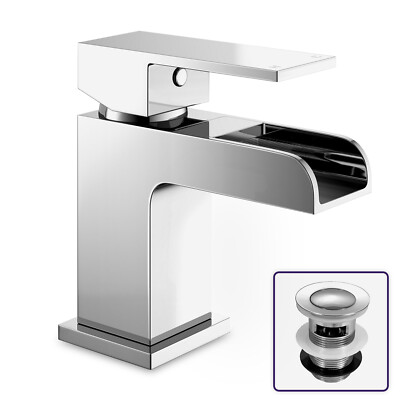 400 mm Waschtischunterschrank kompakt weiß wandhängend Bad Waschbecken & Wasserhahn Set | Pileh
