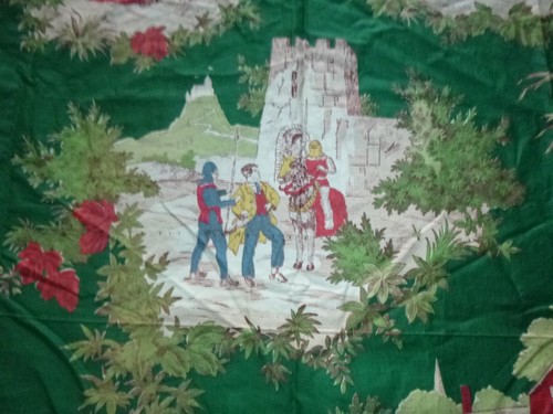Pr Vtg 50s Waverly Cotton Fabric Curtains RARE Mark Twain Novelty Print 20x55"ea - Picture 5 of 15