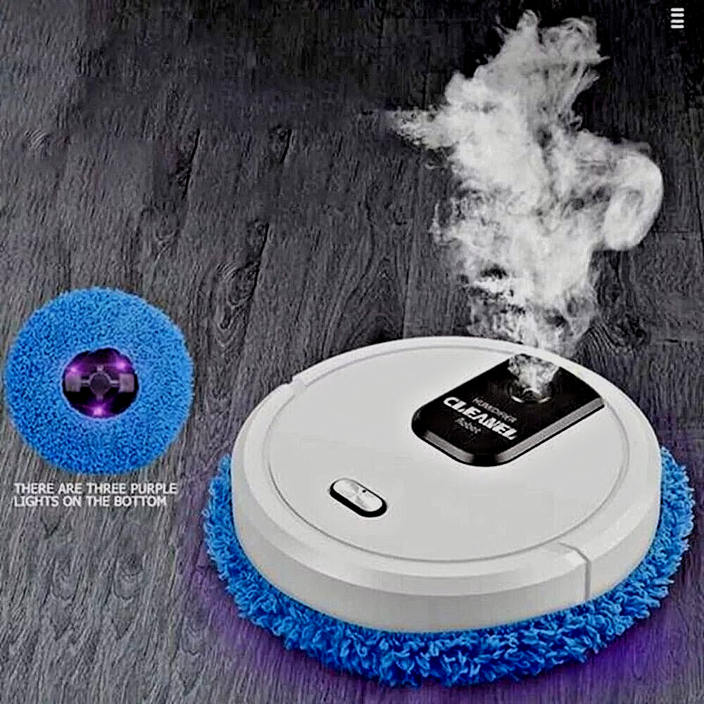 Robot Aspirapolvere E Lavapavimenti 3 In 1 – Automatico Con Ricarica USB, Silenzioso, Per Legno E Piastrelle (Bianco)