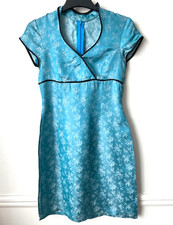 Robe chinoise turquoise Taille XS très belle ! H=87cm