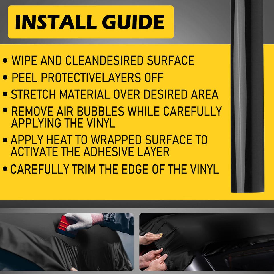 59inches High Gloss Quality Black Wrap Sticker Vinyl Film Car Decal