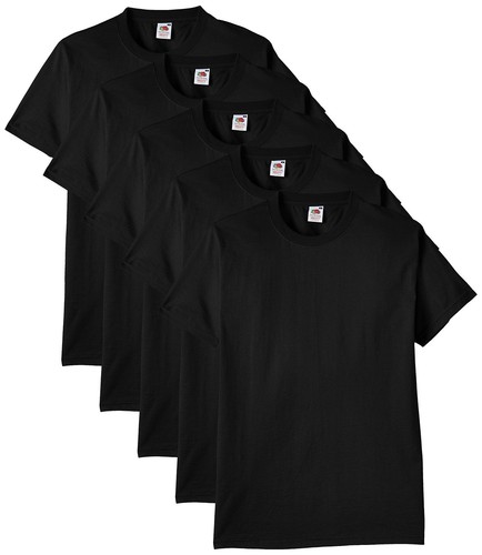 5 Pack Fruit Of The Loom Men's Heavy Cotton T-Shirt Tee Short Sleeve Round Neck - Picture 11 of 13