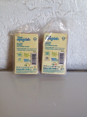 T.TAiO Esponjabon Sponge Soap Oatmeal Exfoliating Bar Soap, 4.2oz - 2 Pack