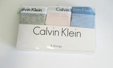Calvin Klein Carousel Thong Panty 3 Pack Multi QD3587 Sz M - NWT