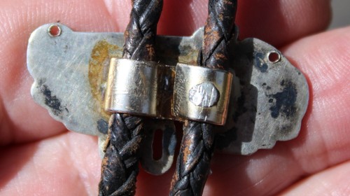 RARE Small Old USA INDY 500 RACE CAR RACING Solid Sterling Silver Bolo Tie - Picture 5 of 7