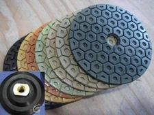 Diamond Polishing Pad 5 inch Wet/Dry 28 & Backer Marble Granite Concrete grinder
